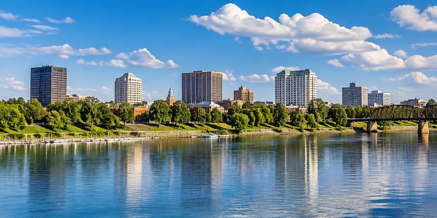 Augusta, Georgia skyline along the Savannah River
